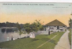 Iowa Cedar Rapids The Cedar River and Water Pavilion At Ellis Park Curteich