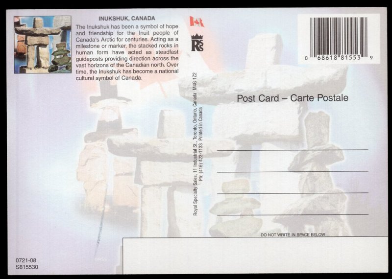 Inukshuk for the Inuit People a National Cultural Symbol of Canada Cont'l