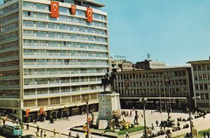 Ulus Place Square Monument Turkey Flags Flying Postcard