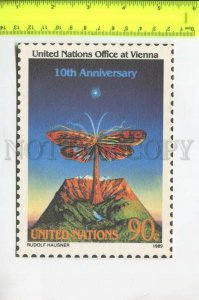466910 1989 United Nations Vienna butterfly Rudolf Hausner maximum card blank
