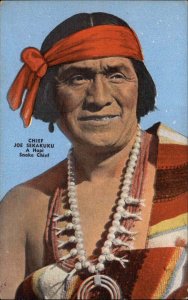 Hopi Snake Chief Joe Sekakuki Indigenous Man American Indian Vintage Postcard