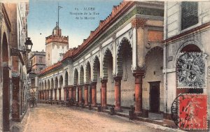 L129 Algeria 1922 Alger Mosque de la Rue de la Marine vintage postcard
