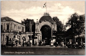 København Frdgangen Til Tivoli Copenhagen Denmark Entrance Arch Postcard