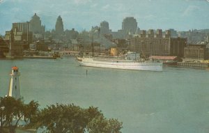 MONTREAL, Quebec , 1959; Montreal Skyline & C.P.O. Liner in the Harbor