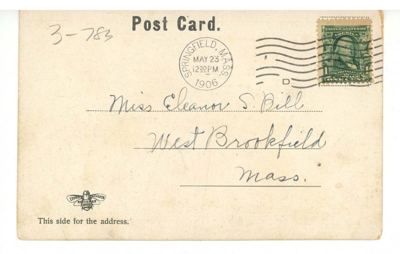 MA - Springfield. Union Railroad Station ca 1906   (copper highlights)