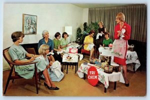 1967 Women Tri Chem Party Colors Design Advertising Antique Posted Postcard