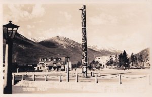 Jasper National Park Totem Pole Official Real Photo Postcard