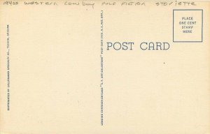 Lollesgard Teich Pulp Fiction Storiette Western Cowboy Postcard 1940s 20-5223