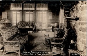 Itasca State Park Minnesota RPPC View of Lobby Douglas Lodge MN Postcard W3