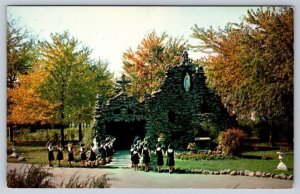 The Grotto, St Mary's Academy, Windsor Ontario Canada, Vintage Chrome Postcard