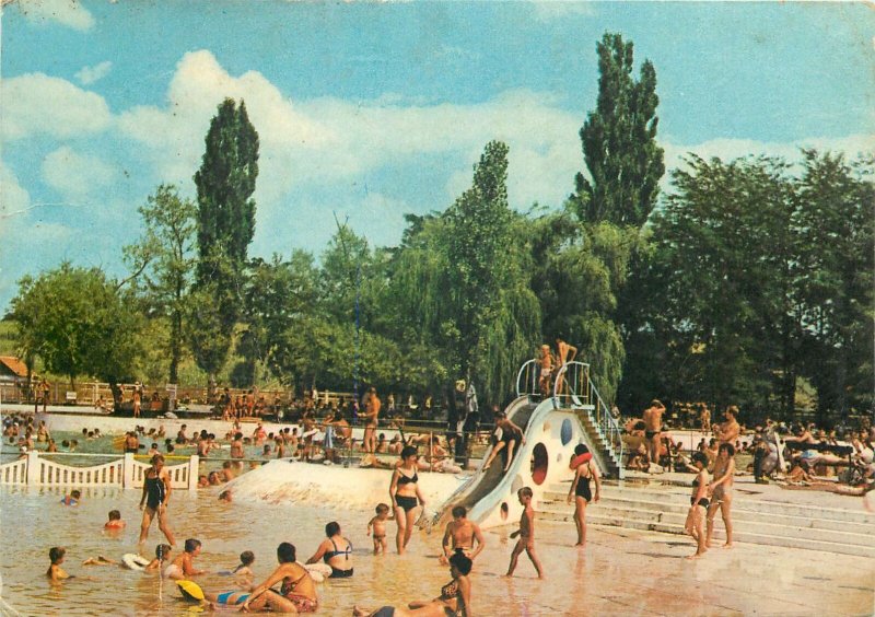 Romania Baile felix strandul turisti bazin  Postcard