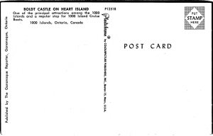 VINTAGE POSTCARD BOLDT CASTLE AS SEEN FROM CRUISE THROUGH 1000 ISLANDS US/CANADA