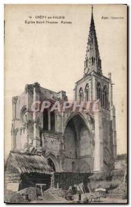 Old Postcard Crepy En Valois Church of St. Thomas Ruins Edu Genestin