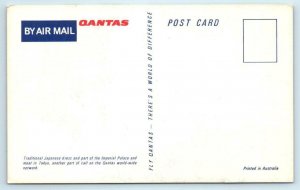 QANTAS AIRLINES Advertising JAPAN IMPERIAL PALACE Traditional Japanese  Postcard