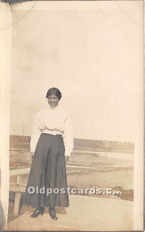 Young Lady, real photo Indian Unused 