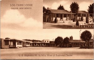 Postcard Log Cabin Lodge in Gallup, New Mexico~1335