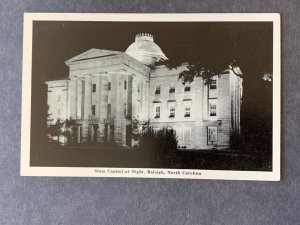 State Capitol At Night Raleigh NC Chrome Postcard H2065082815