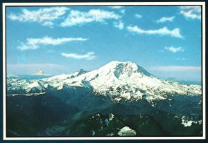 Vintage Postcard Aerial View Majestic Mount Rainier Ashford Washington WA