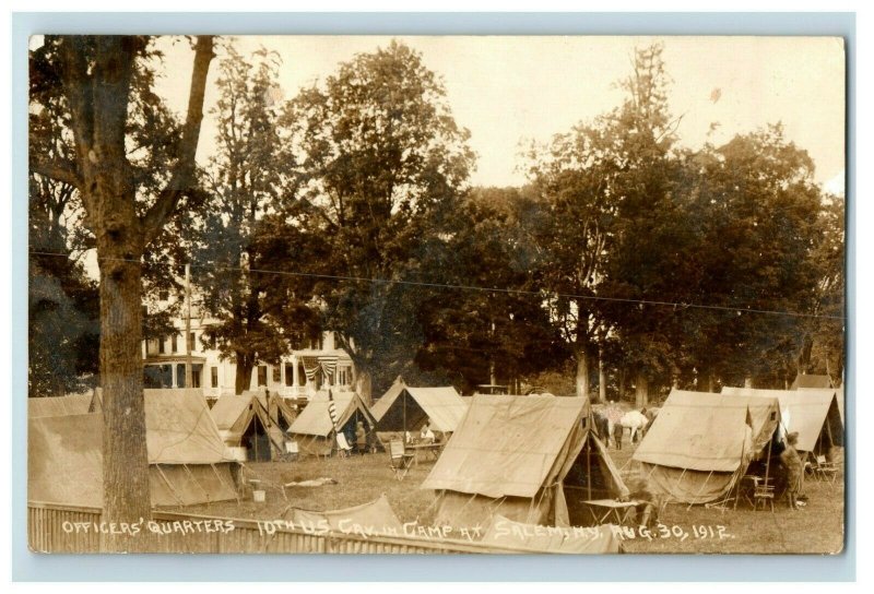 1912 RPPC 10th US Cavalry Camp At Salam, NY #3 Postcard P91 