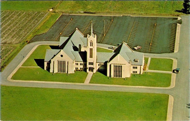 Griffith, IN Indiana METHODIST CHURCH Lake County  AERIAL VIEW Religion Postcard