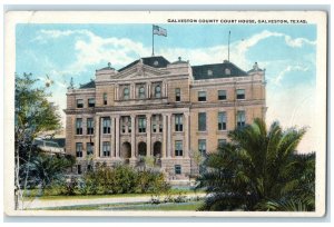1920 Front View Galveston County Court House Galveston Texas TX Antique Postcard