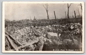 RPPC WW1 View of No Mans Land Remnants Germany Battlefield Postcard N30