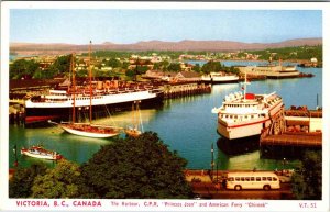 Postcard BOAT SCENE Victoria British Columbia BC AL9775