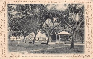 FRENCH OCEANA #8 STAMP LA PLACE ET HOTEL PAPEETE TAHITI TO USA POSTCARD 1904