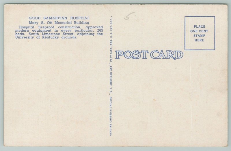 Lexington Kentucky~Good Samaritan Hospital~Vintage Postcard