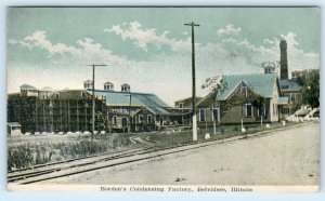 BELVIDERE, Illinois IL ~ BORDEN'S CONDENSING FACTORY 1912 Boone County Postcard