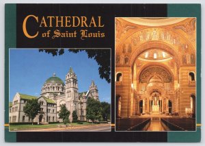 State View~Interior & Exterior Of Cathedral of St Louis~Continental Postcard