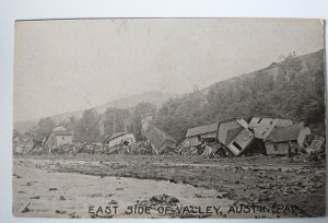 Flood Disaster East Side of Valley Austin Pennsylvania 1910c postcard