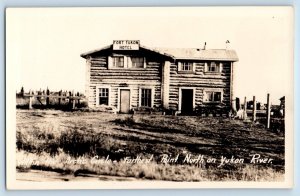 Yukon River Alaska AK Postcard RPPC Photo Arctic Circle Fort Yukon Hotel c1930's