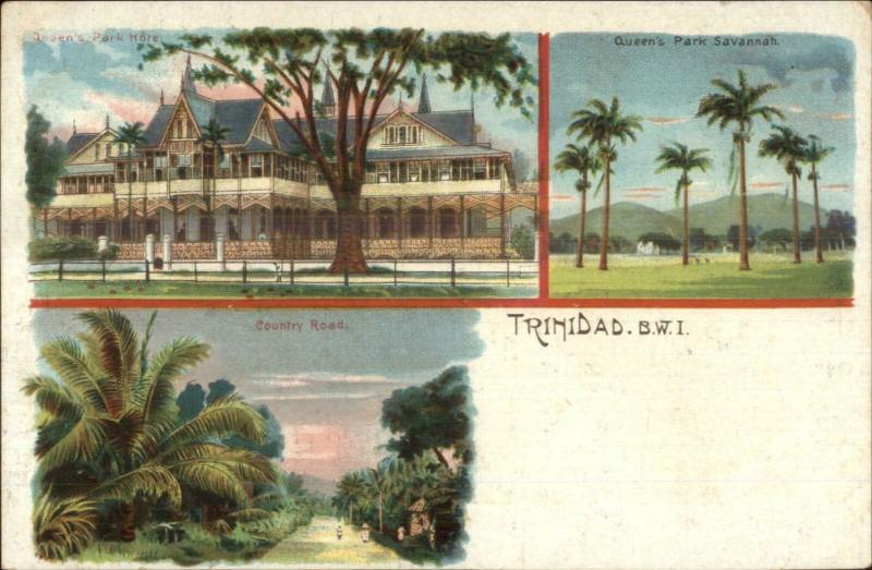 Trinidad BWI British West Indies c1900 Multi View Postcard
