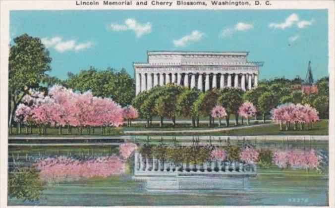 Lincoln Memorial and Cherry Blossoms Washington D C