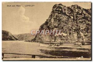 Old Postcard Gruss vom Rhein Loreley