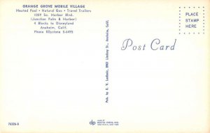 Anaheim California Orange Grove Mobile Village Swimming Pool Postcard AA47319