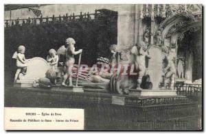 Old Postcard Bourg Brou Church Mausoleum of Philibert the Fair Statue of Prince