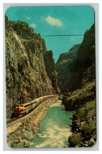 Vintage 1950's Postcard Streamline Locomotive Train Royal Gorge Colorado