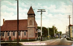 Vtg 1900s Point Pleasant Street View Church New Jersey NJ Postcard