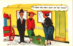 potty postcard: It Was the Only Seat on the Train