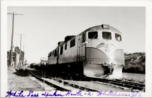 Whitehorse YT White Pass Yukon Route 2 Railway Train Real Photo Postcard G35