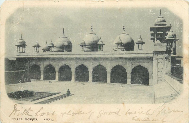 Postcard Asia India Agra Pearl mosque