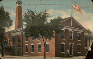 Beardstown IL Fire Station c1910 Postcard - DAMAGED CORNER