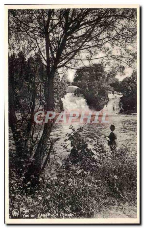 Old Postcard Belgium Coo View the Ambleve and waterfall