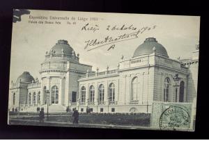 1905 Belgium Palace fine ar Liege Exposition RPPC postcard Cover