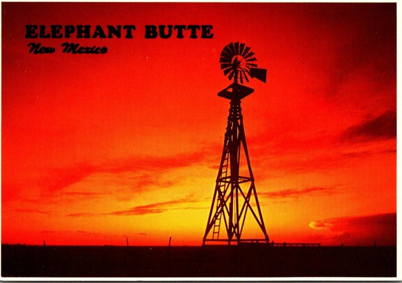 New Mexico Elephant Windmill At Sunset