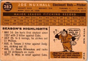 1960 Topps Baseball Card Joe Nuxhall Cincinnati Reds sk10558
