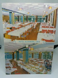 Vintage Multiview Postcard Dining Area Restaurant Hotel Loen NordFjord Norway