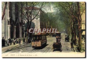 Postcard Old Tram Train Nice Avenue Station